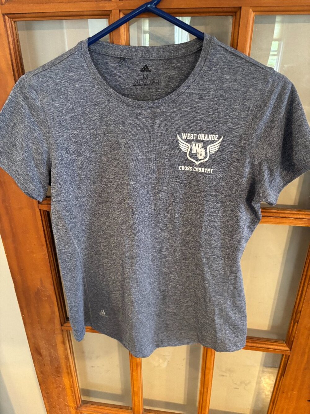 Women cross country Adidas training short sleeve tee Grey SZ: M